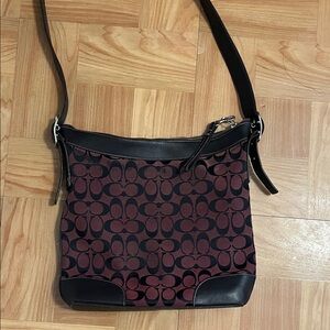 COACH Signature Duffle Y2K Black and Red Crossbody Bag